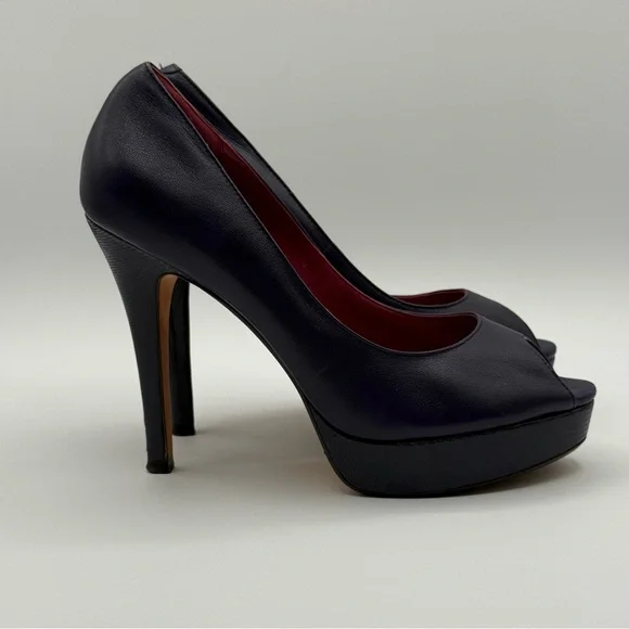Cole Haan Mariela Air Purple Leather Peep Toe Pumps Women 6.5B - Picture 2 of 16